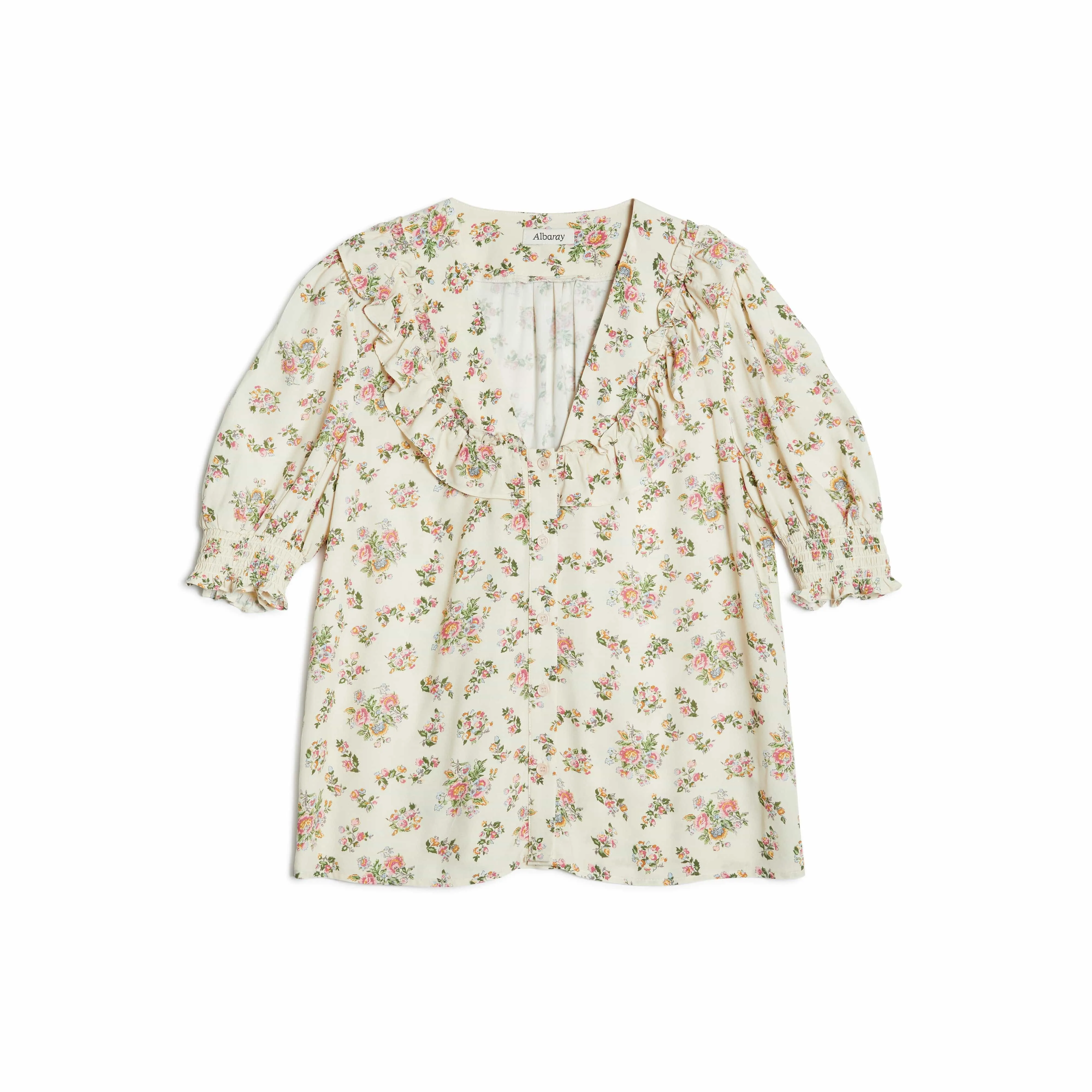 Albaray French Rose Ruffle Blouse