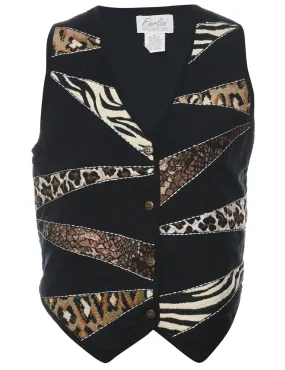 Animal Print Waistcoat - S