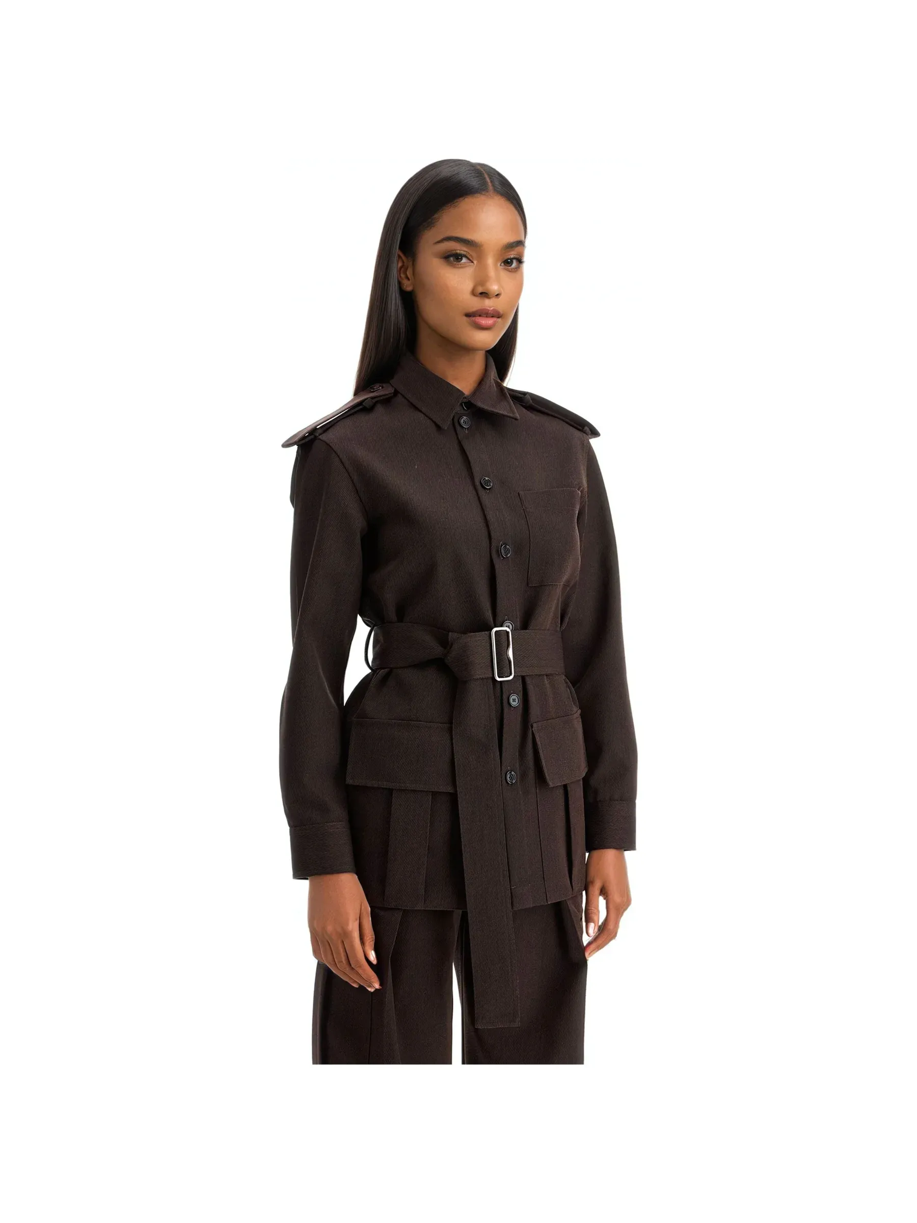 Belted Wool Trench Coat