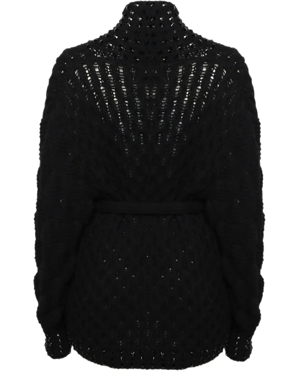 Black Crystal Embellished Alex Cashmere Coat