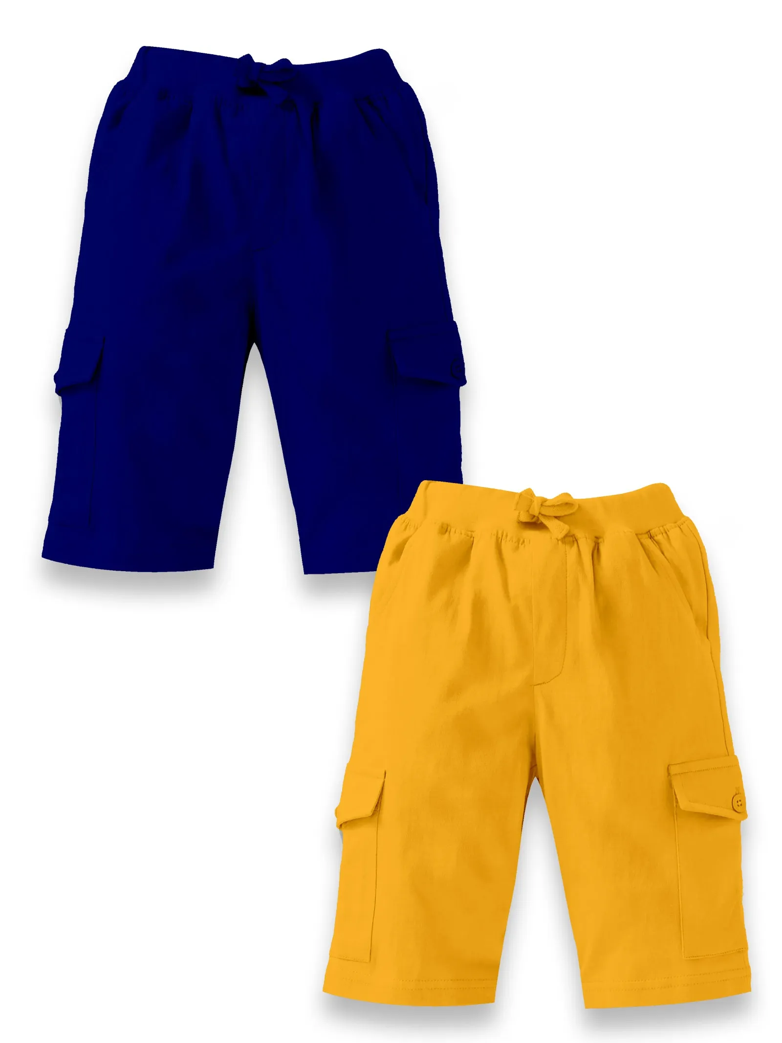 Boys Solid Knit Cargo Short Pack Of 2