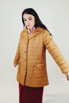 Camel Quilted Puffer Jacket