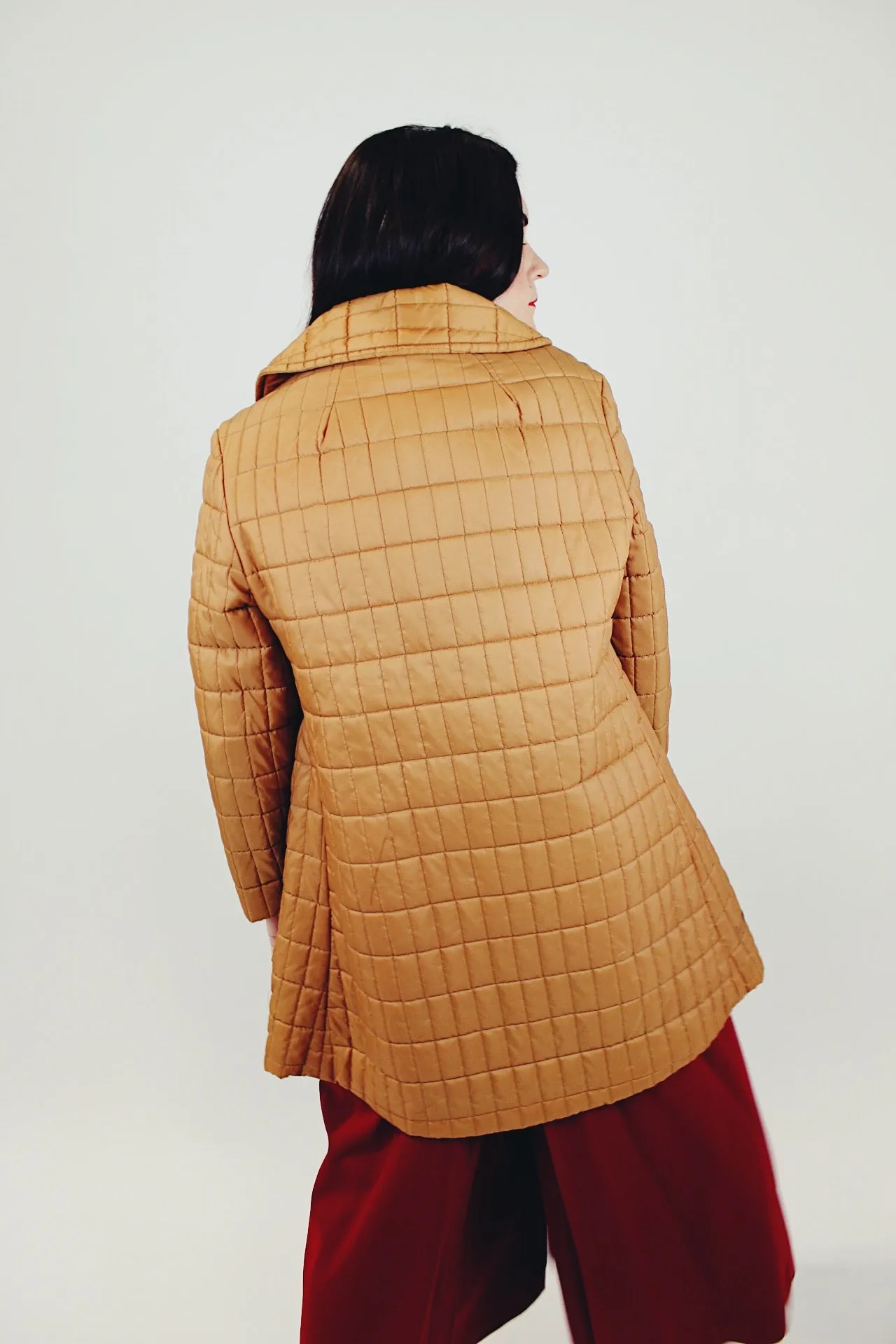 Camel Quilted Puffer Jacket