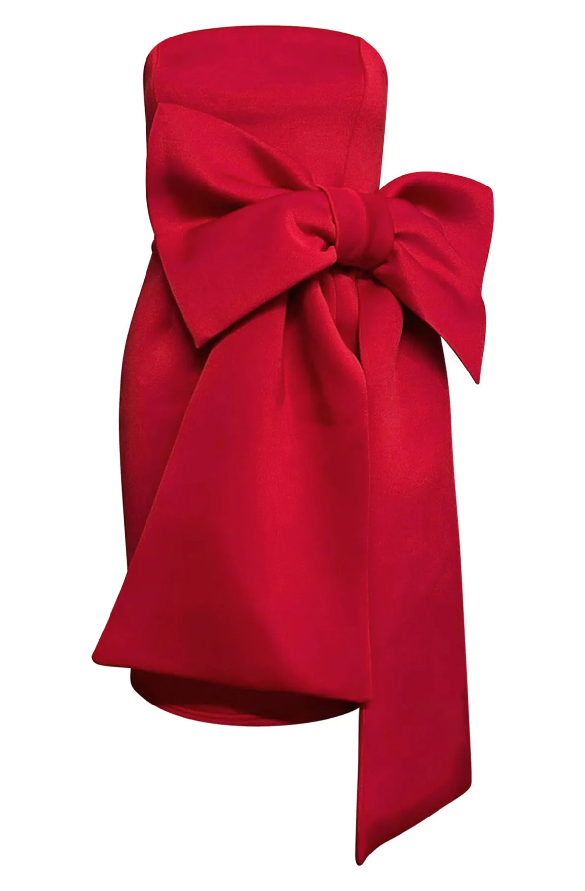 Candice Bandeau 'BOW' Scuba Dress-Red