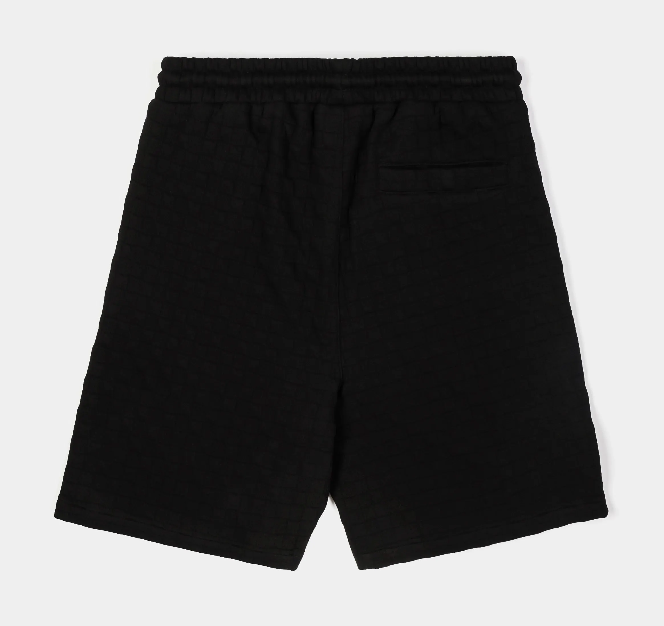 Checkered Knit Mens Shorts (Black)