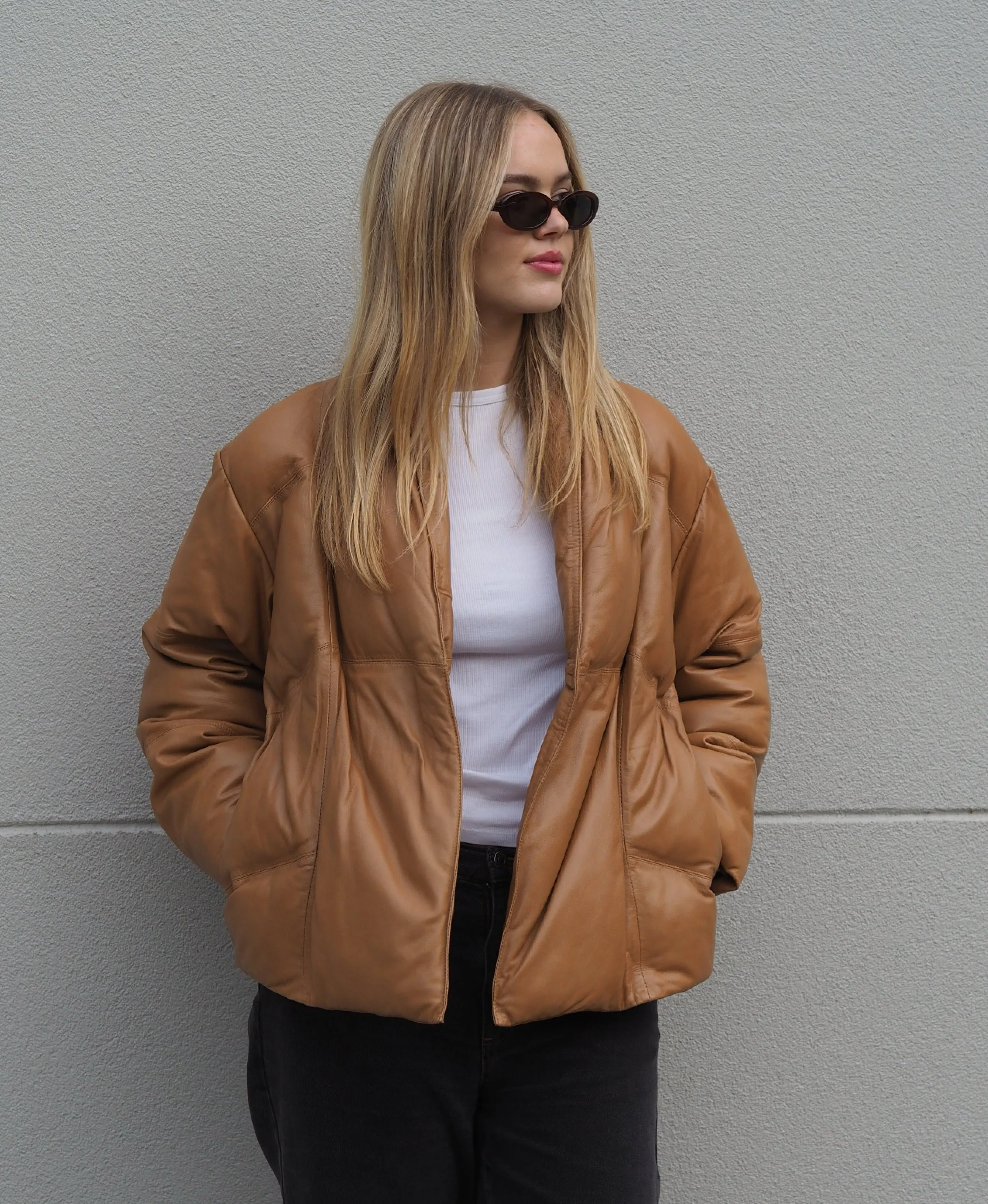 Connie Belted Puffer | Camel