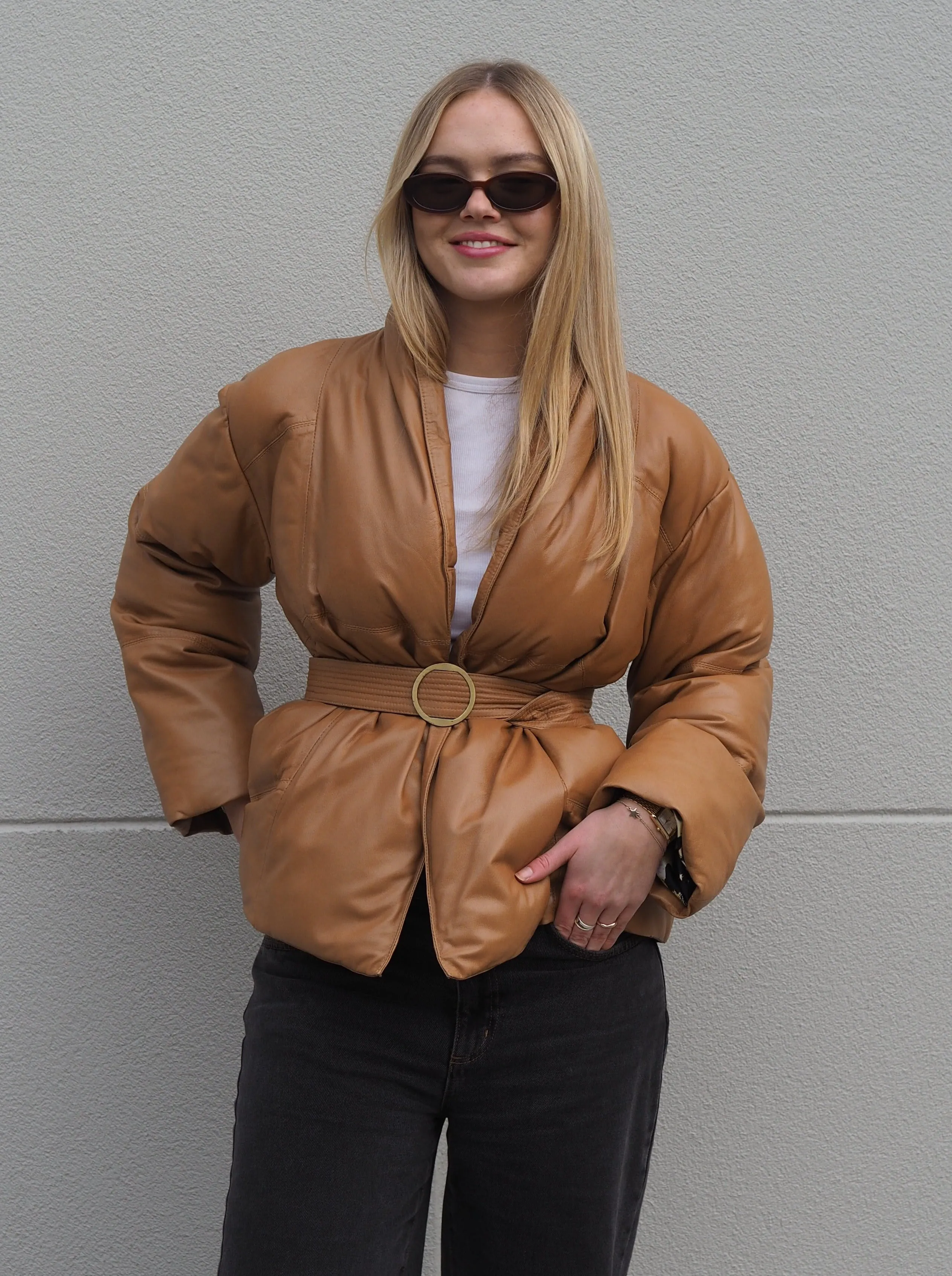 Connie Belted Puffer | Camel