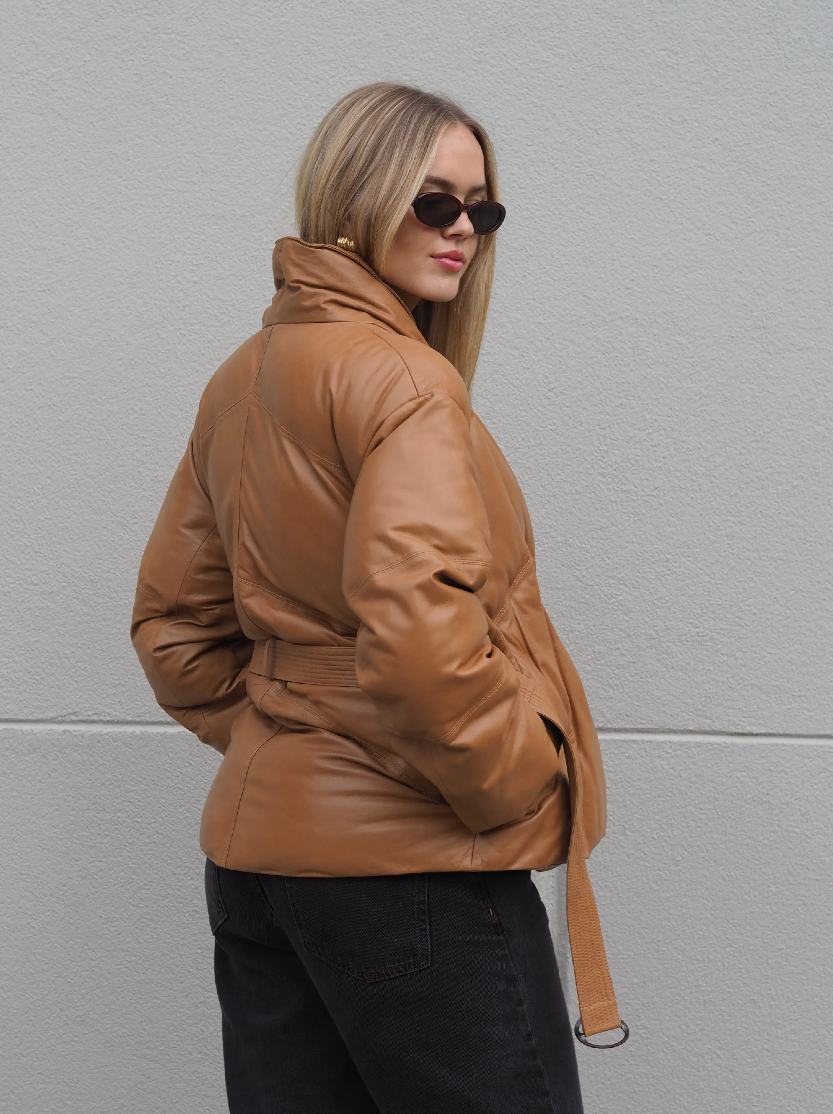 Connie Belted Puffer | Camel