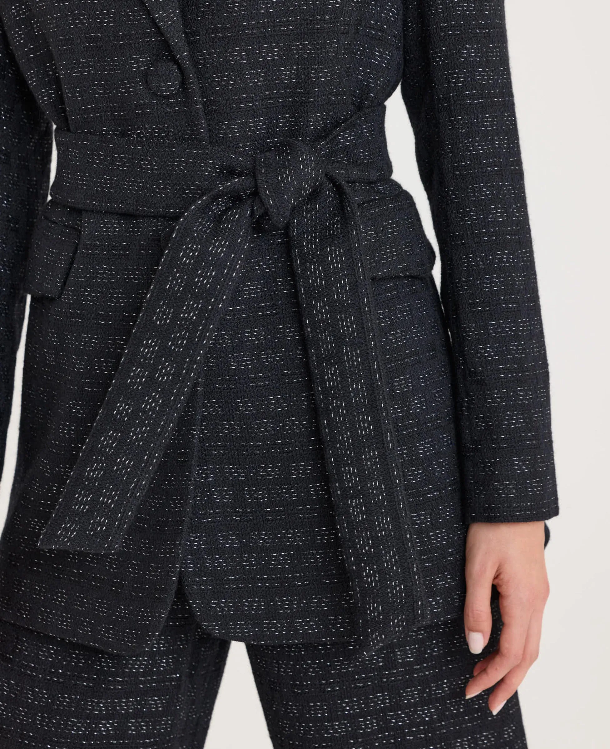 Diana Sparkle Tie Belted Jacket