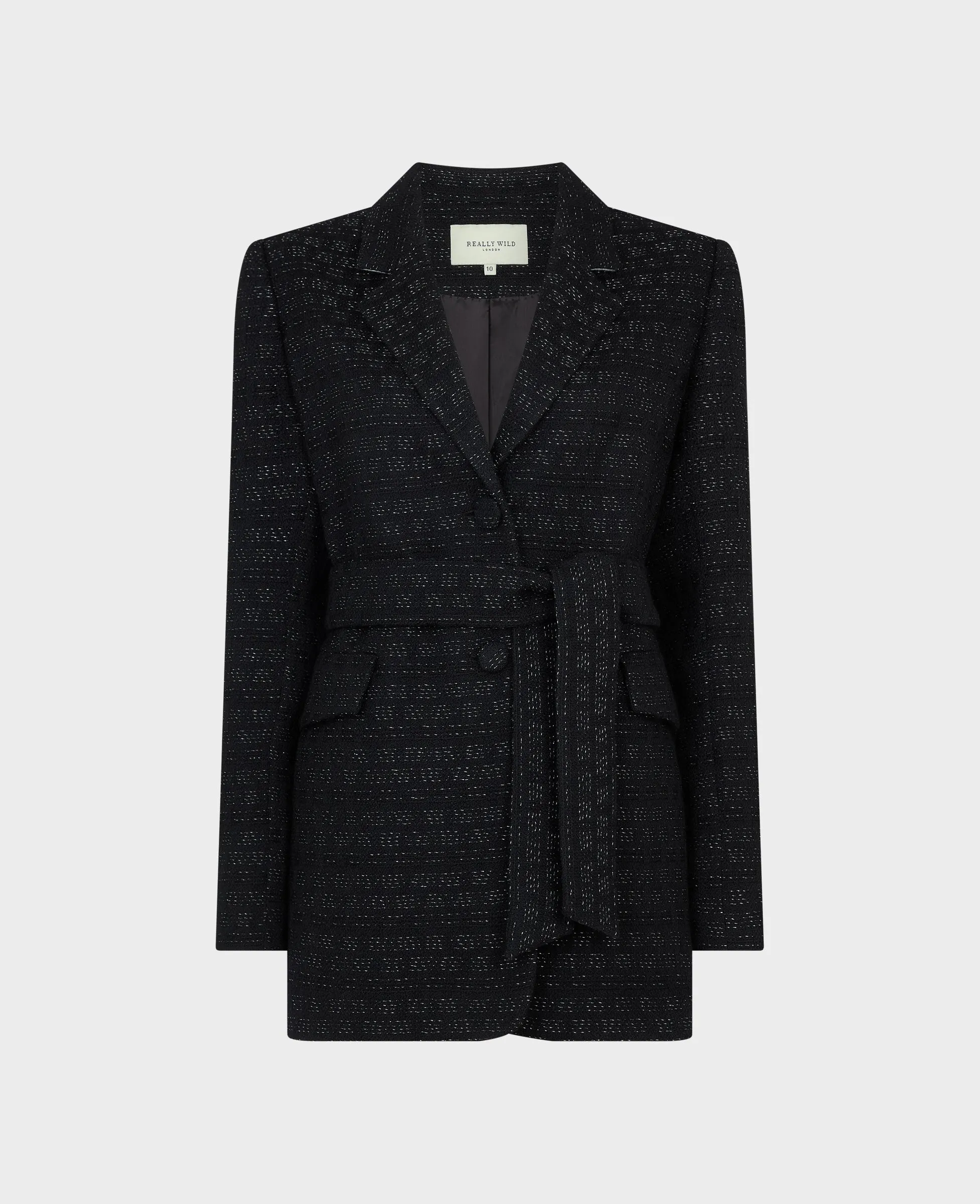 Diana Sparkle Tie Belted Jacket