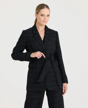 Diana Sparkle Tie Belted Jacket