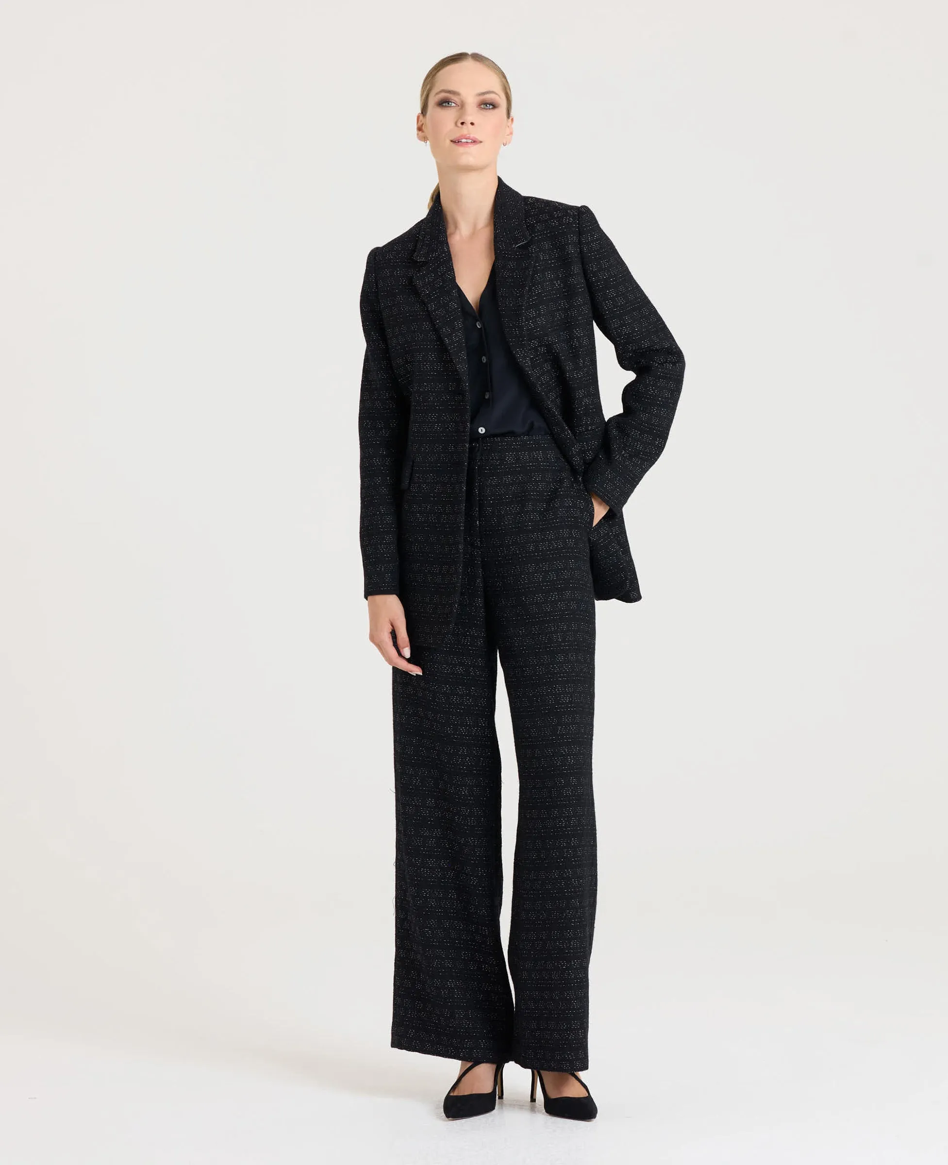 Diana Sparkle Tie Belted Jacket