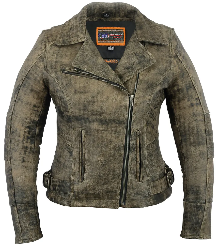 DS836 Women's Updated Stylish Antique Brown M/C Jacket