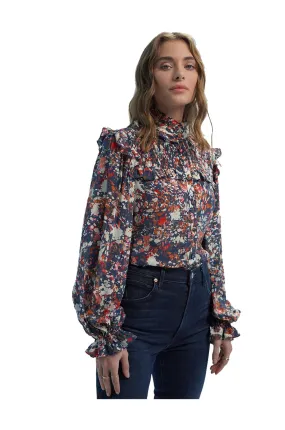 Gilner Farrar Riley Blouse In Navy Splatter