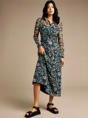 GWD Janet Floral Print Mesh Skirt