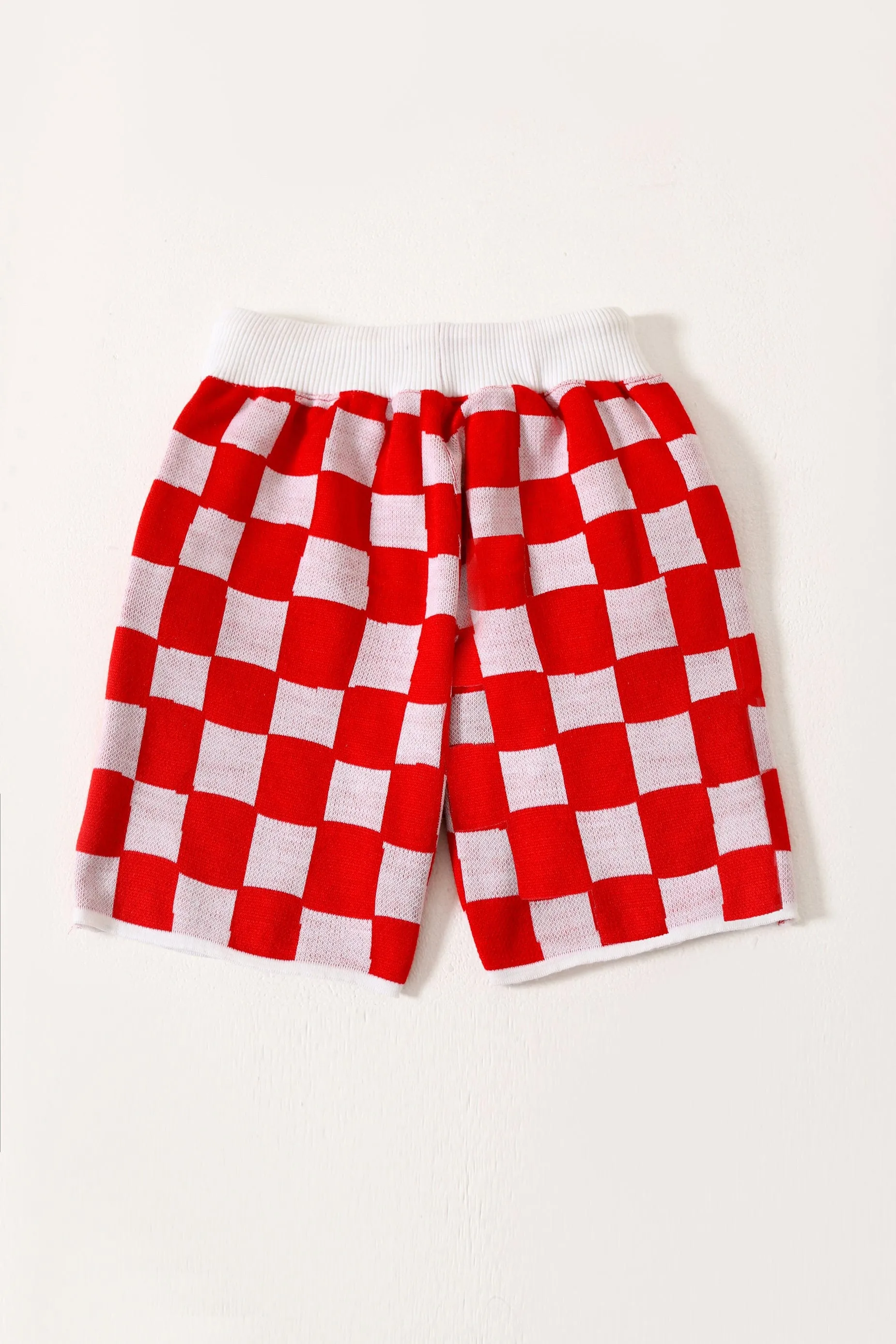 KNIT CHECK SHORTS