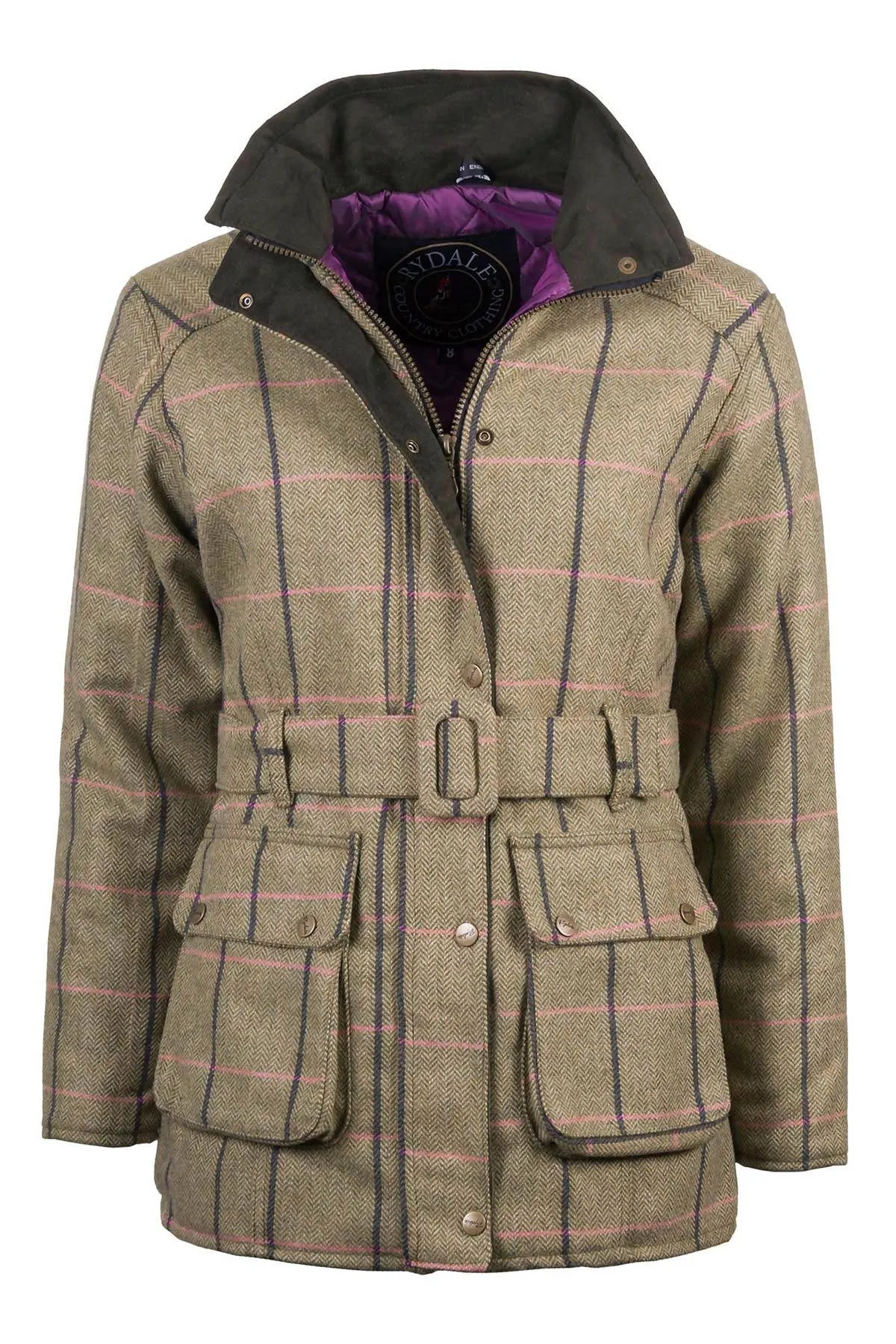 Ladies Belted Tweed Coat