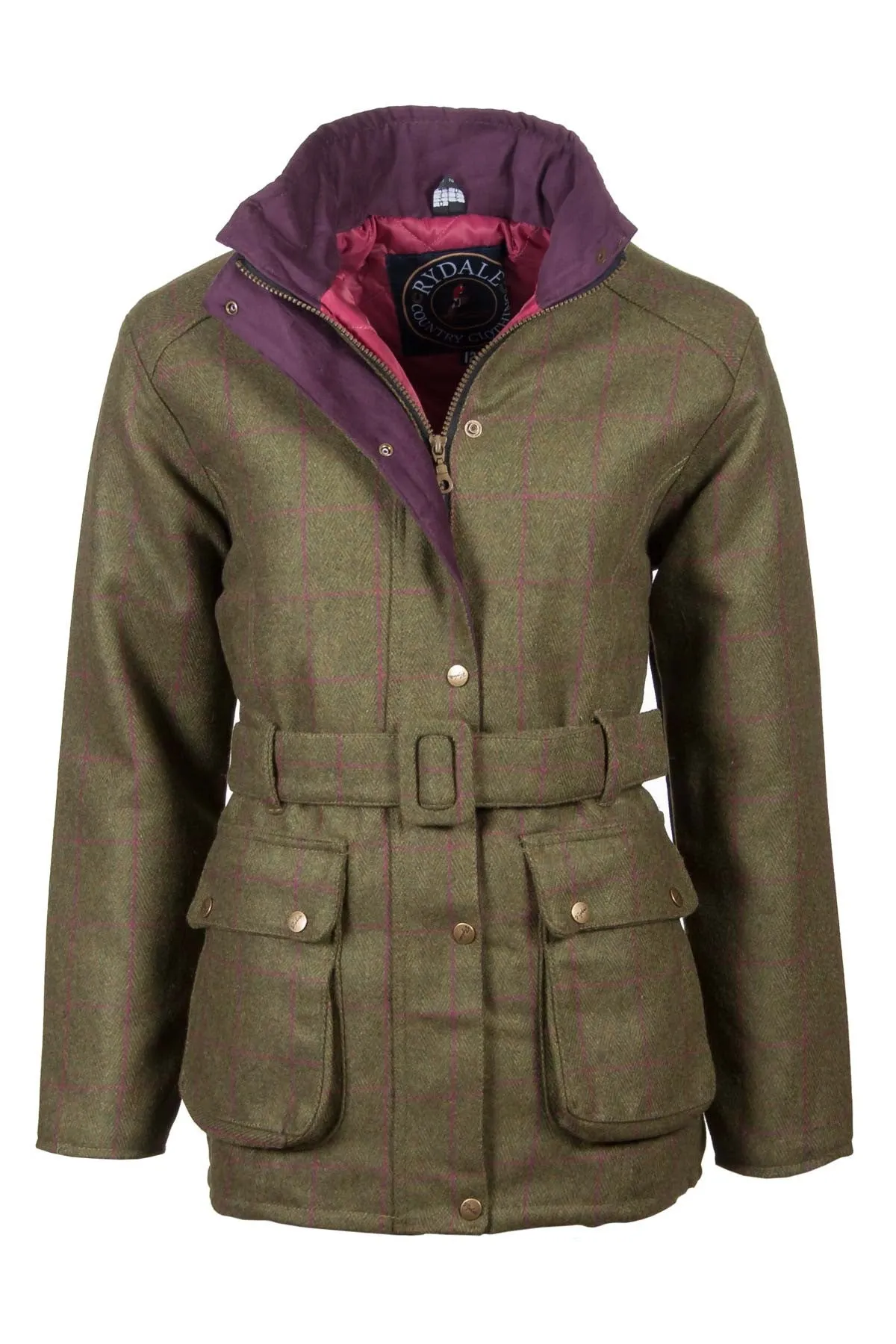 Ladies Belted Tweed Coat