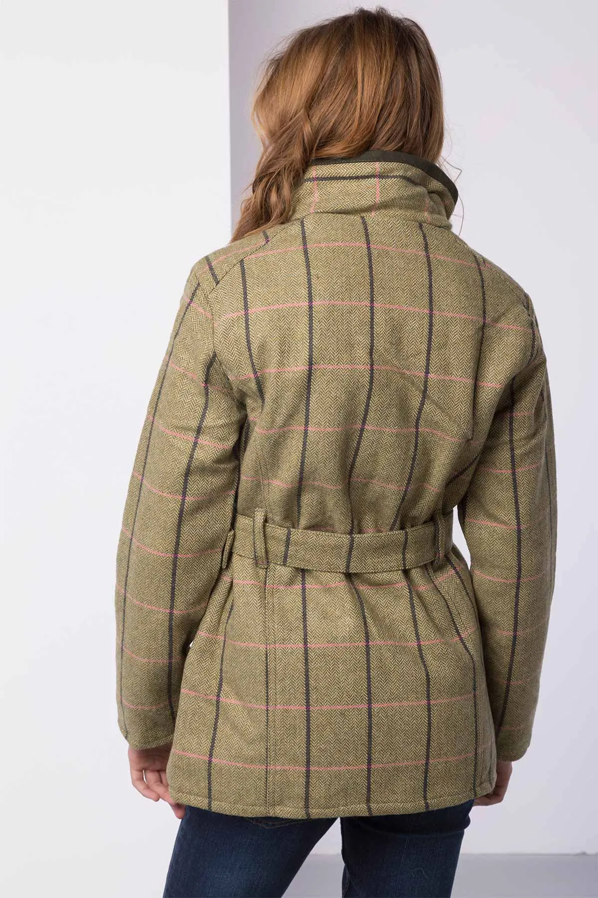 Ladies Belted Tweed Coat