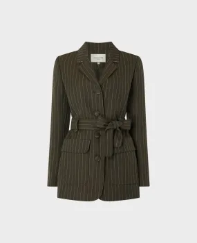 Linen Blend Belted Jacket