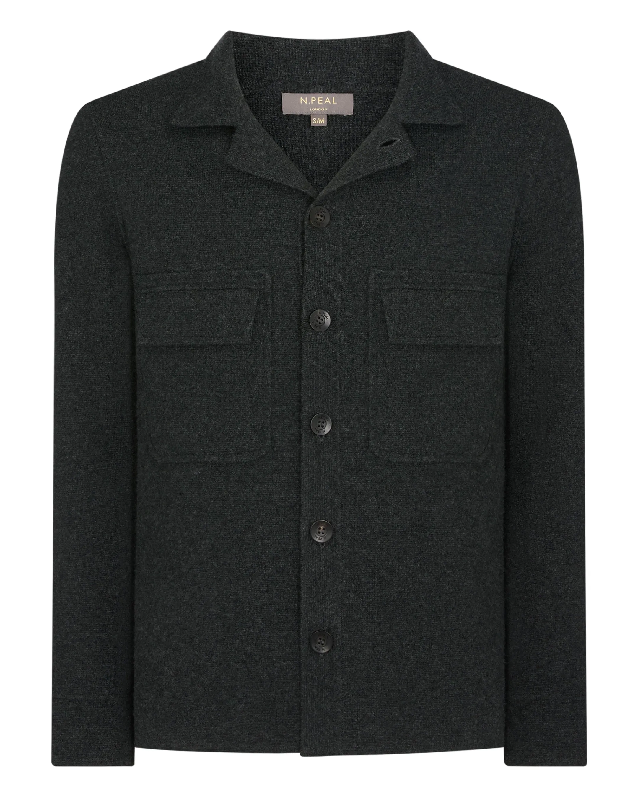 Men's Milano Cashmere Overshirt Dark Charcoal Grey