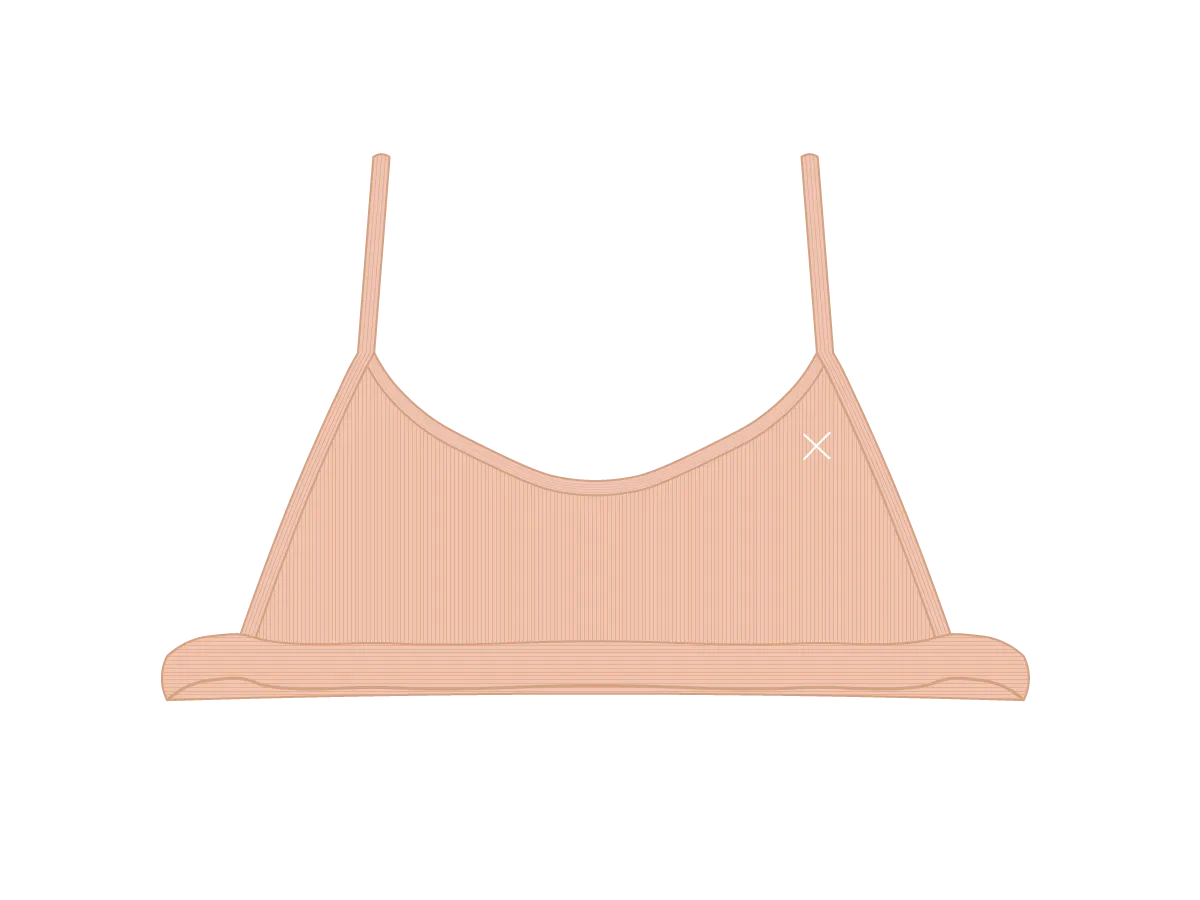 Natural Open Side Ribbed Top