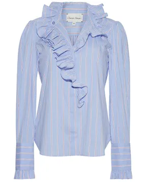 Novelty Stripe Anne Ruffle Blouse