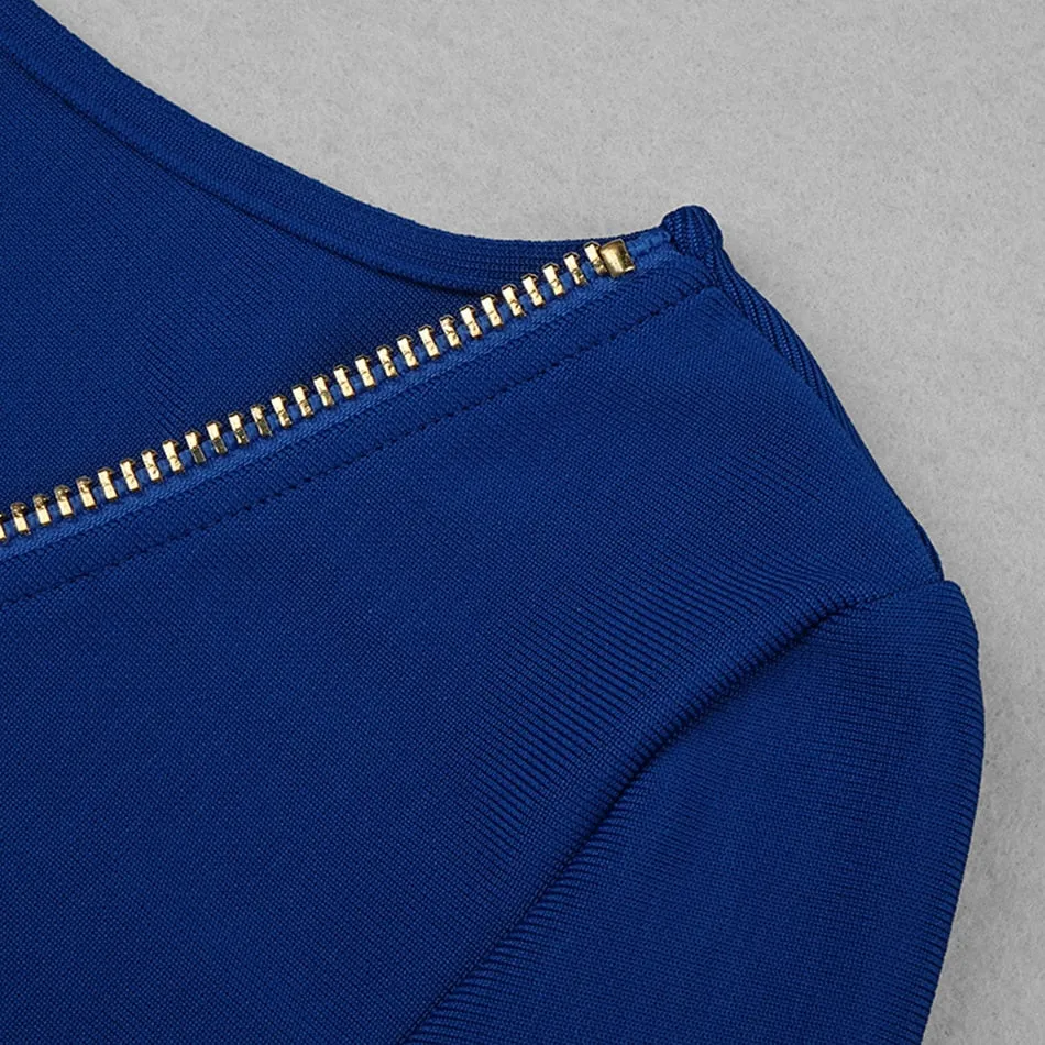 Open Back Blue Midi Dress