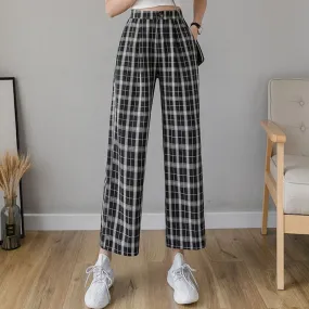 Plaid Ankle-Length Pants