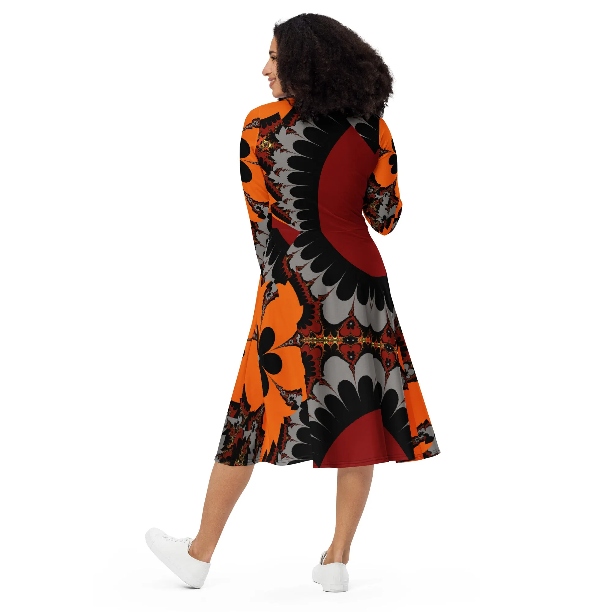 "Buccaneers Fans " Collection - Designer Long Sleeve Midi Dress