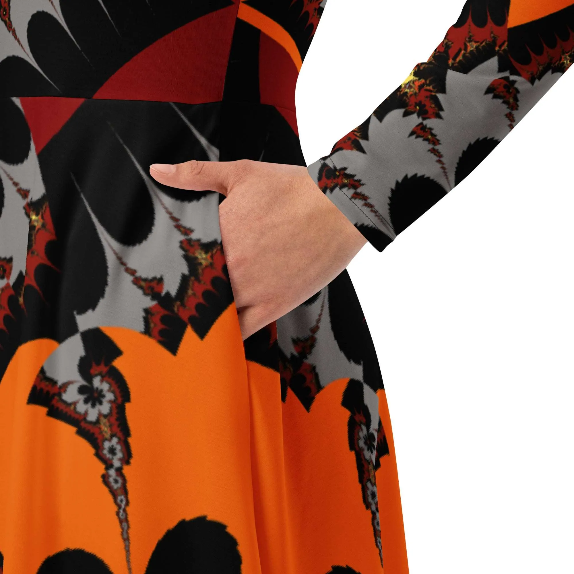 "Buccaneers Fans " Collection - Designer Long Sleeve Midi Dress