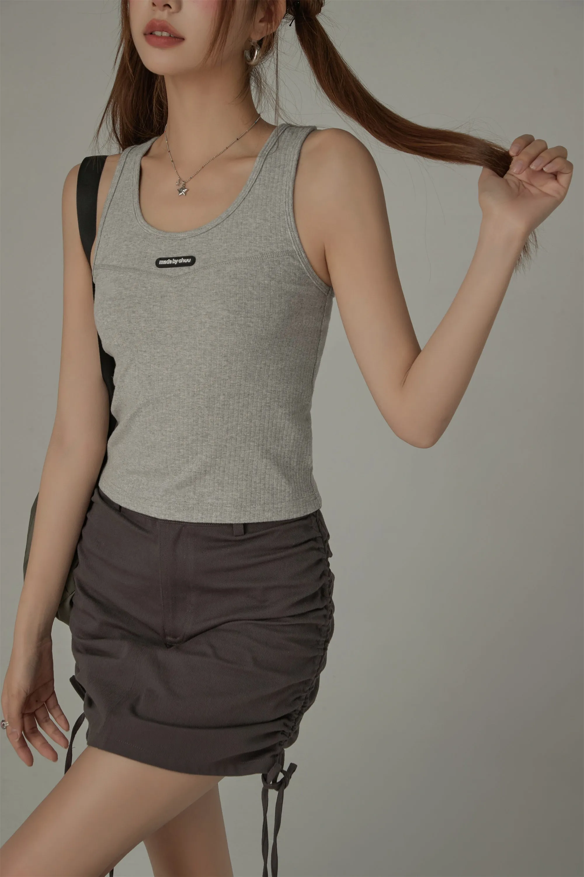 Ribbed Sleeveless Slim Top