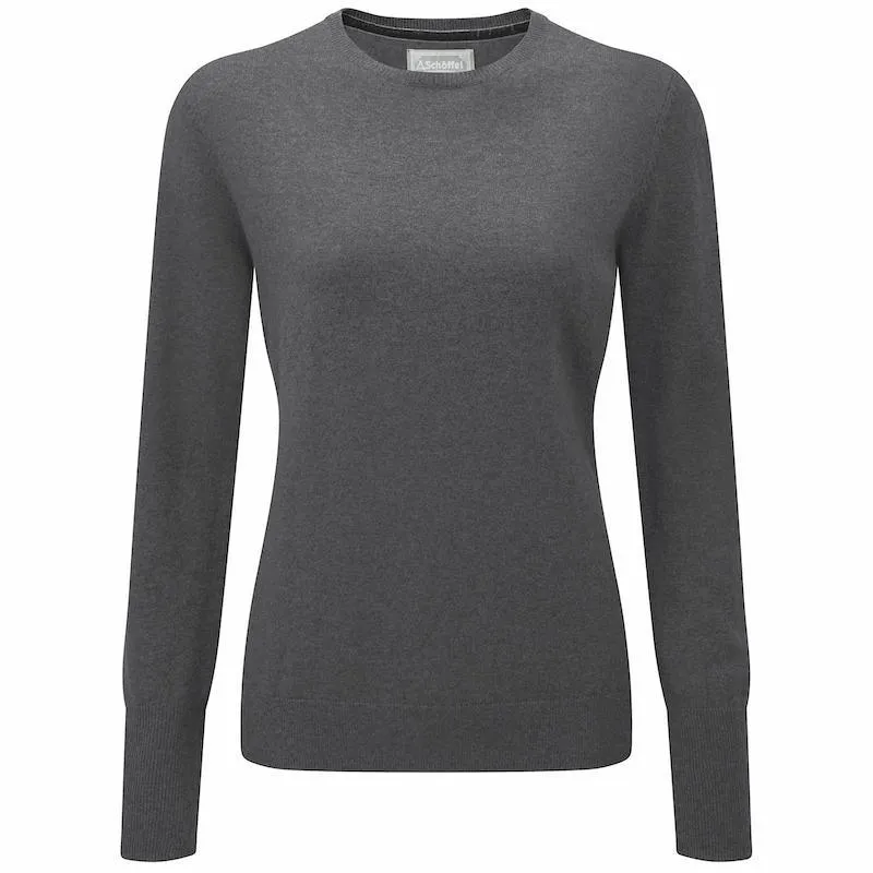 Schoffel Cotton Cashmere Ladies Crew Neck Jumper - Flannel