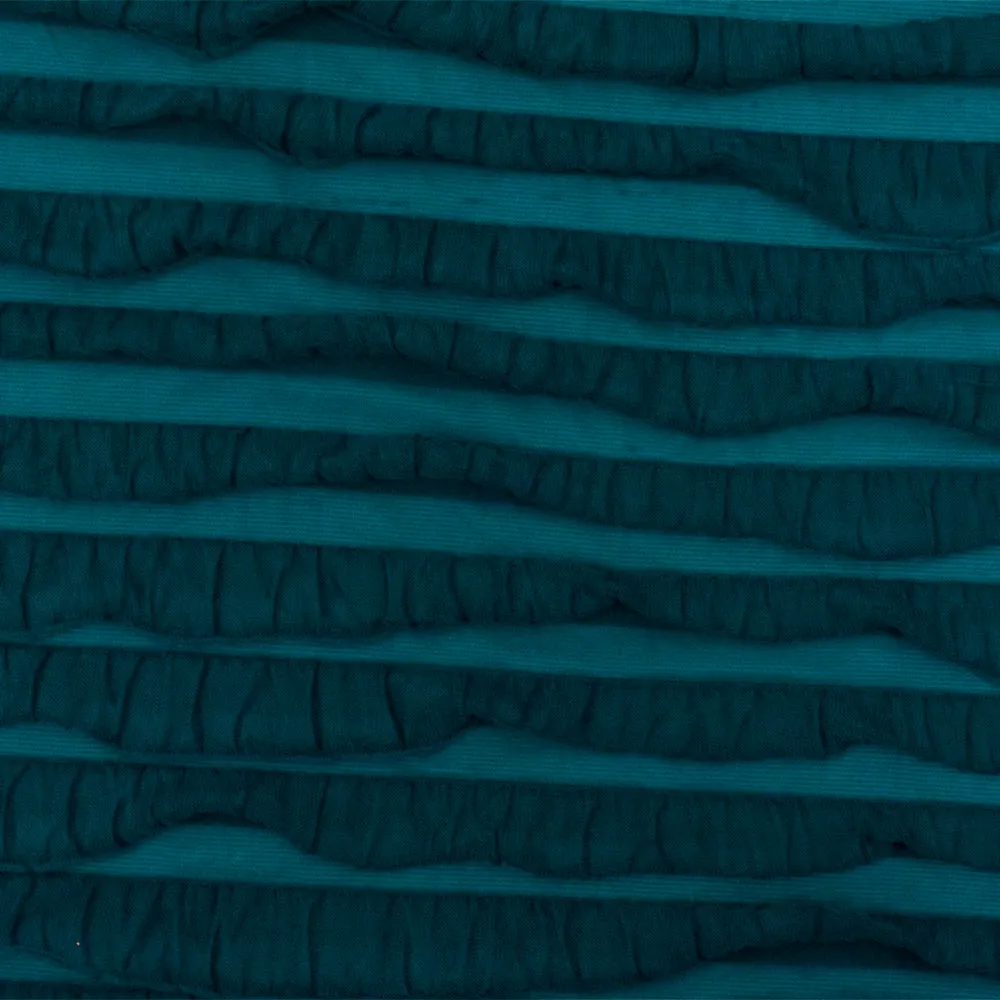 Steel Teal Solid Stretch Poly Ruffle Knit Fabric