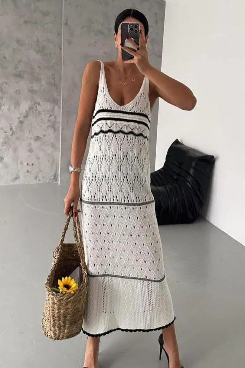 Striped Knitted Midi Dress