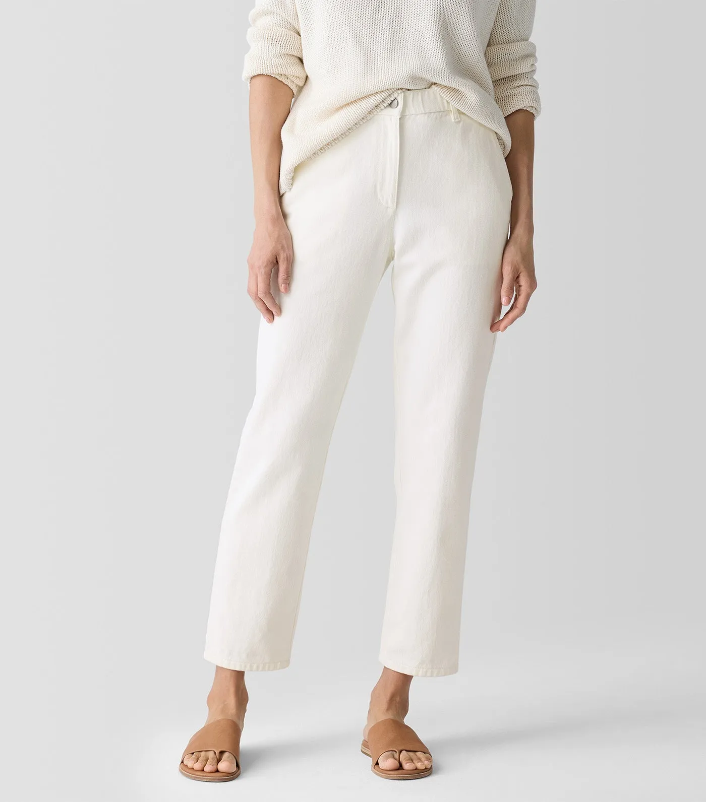 Tapered Ankle Pants Undyed Natural