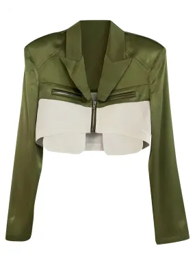 The Tracy Cropped Long Sleeve Blazer - Multiple Colors