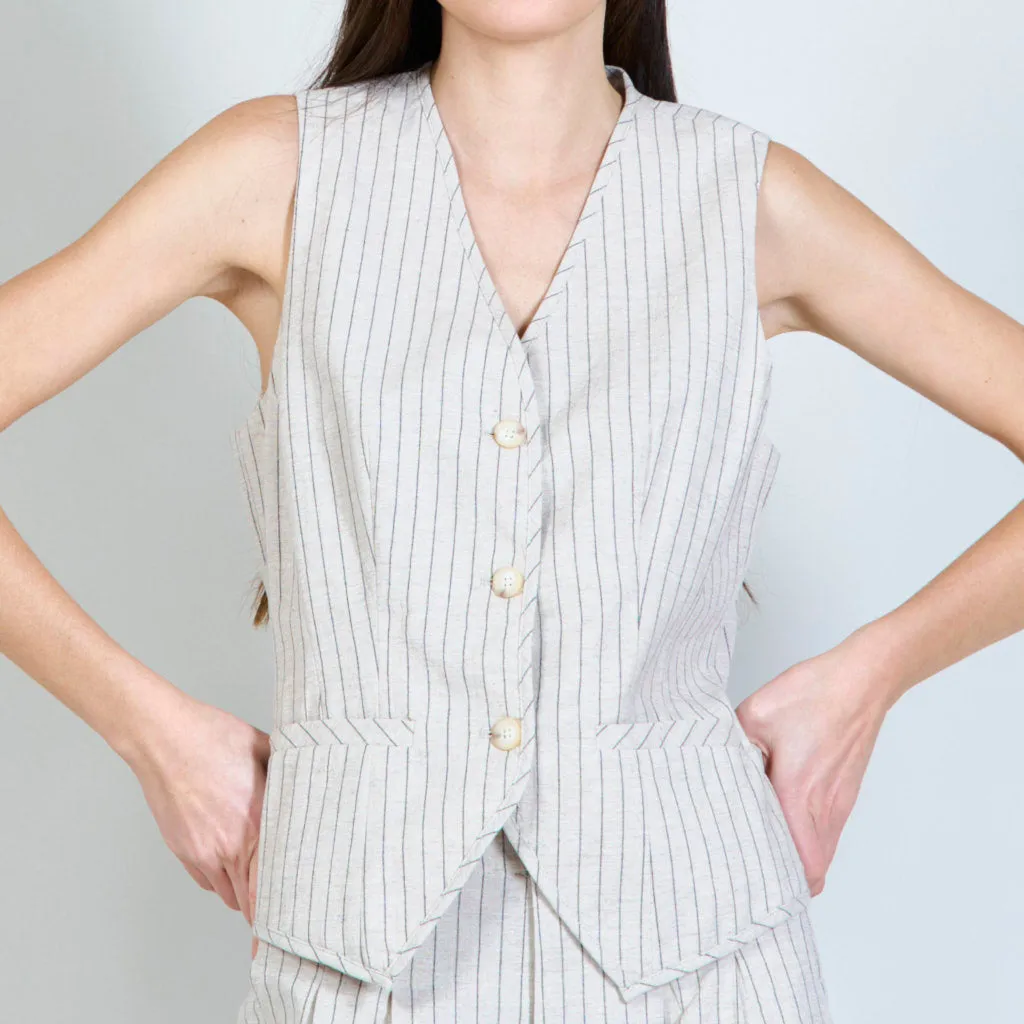 Vertical pinstripe suit vest wholesale