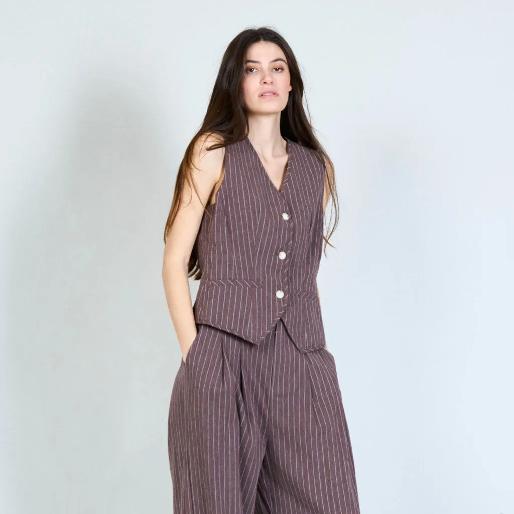 Vertical pinstripe suit vest wholesale