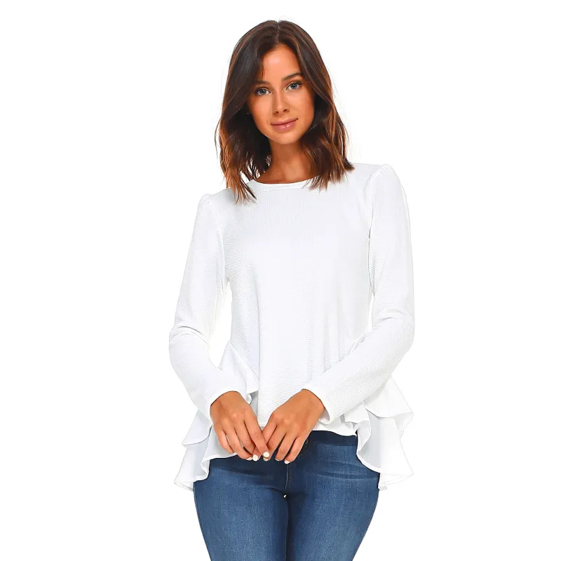 Women's Long Sleeve Ruffle Top