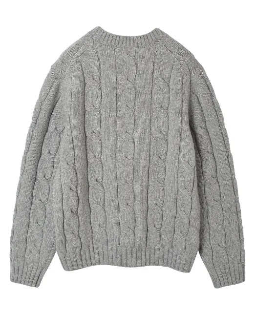 Wool Cashmere CREW NECK SWEATER 7 GAUGE