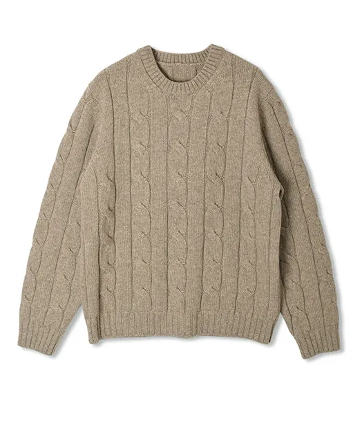 Wool Cashmere CREW NECK SWEATER 7 GAUGE