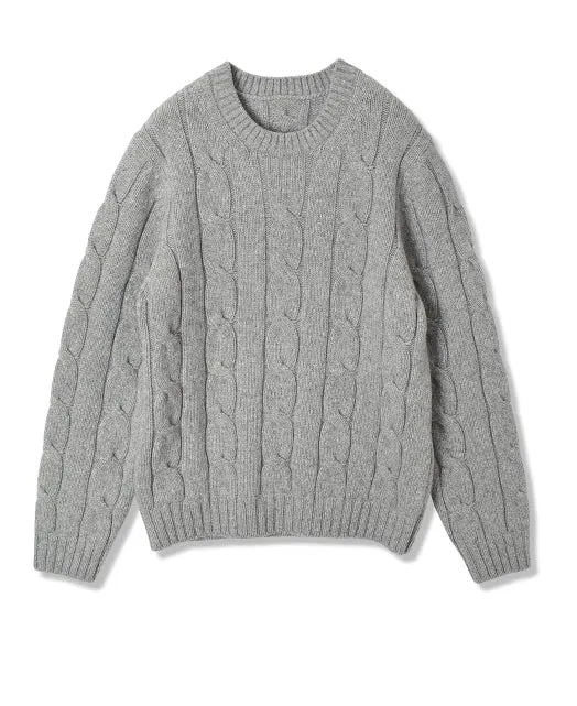 Wool Cashmere CREW NECK SWEATER 7 GAUGE