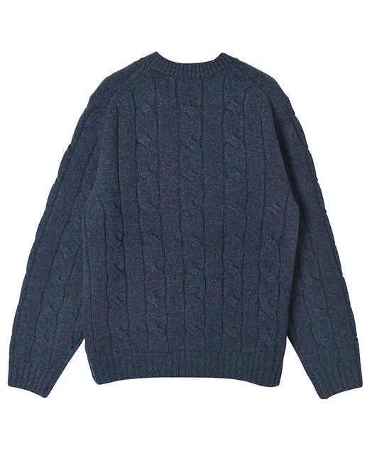 Wool Cashmere CREW NECK SWEATER 7 GAUGE