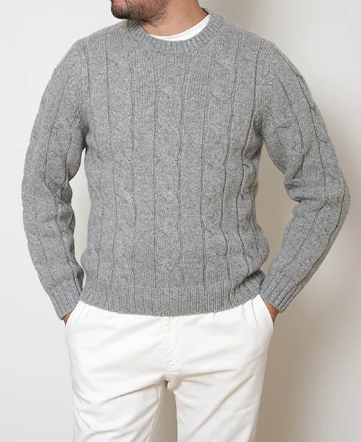 Wool Cashmere CREW NECK SWEATER 7 GAUGE