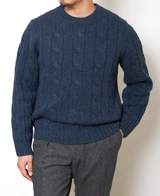 Wool Cashmere CREW NECK SWEATER 7 GAUGE