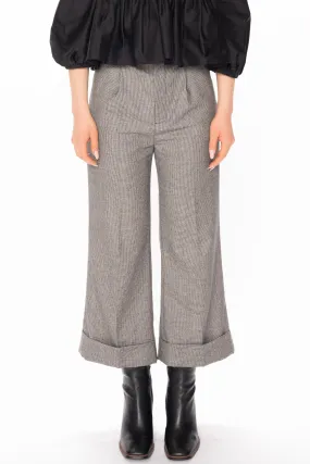 Wool Grey Cropped Pants